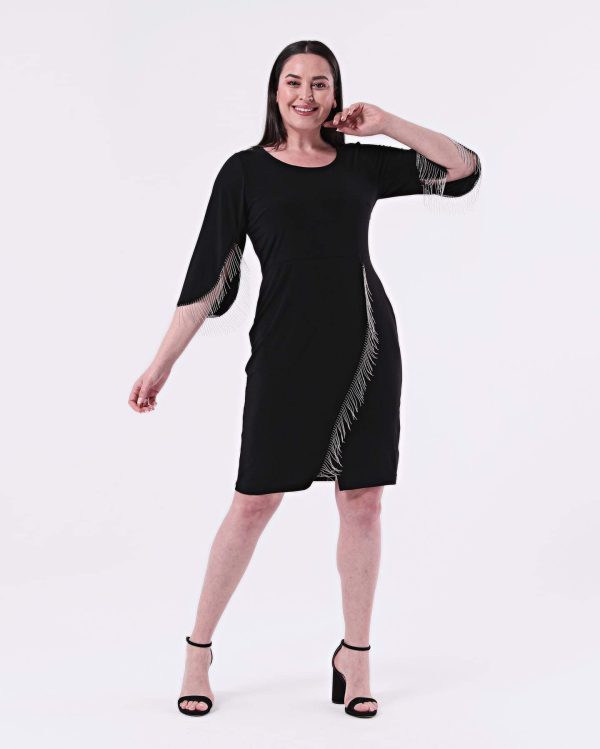 crna haljina koja prati liniju tela 2xl 3xl 4xl