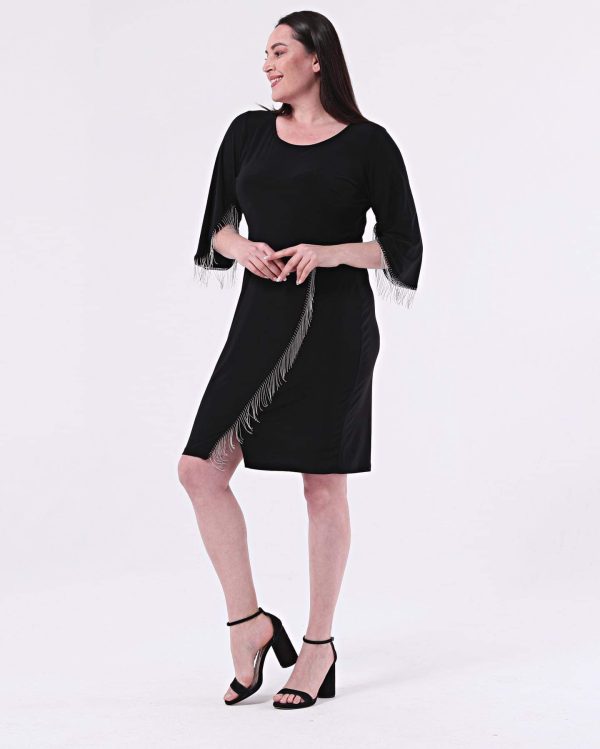 crna haljina koja prati liniju tela 2xl 3xl 4xl