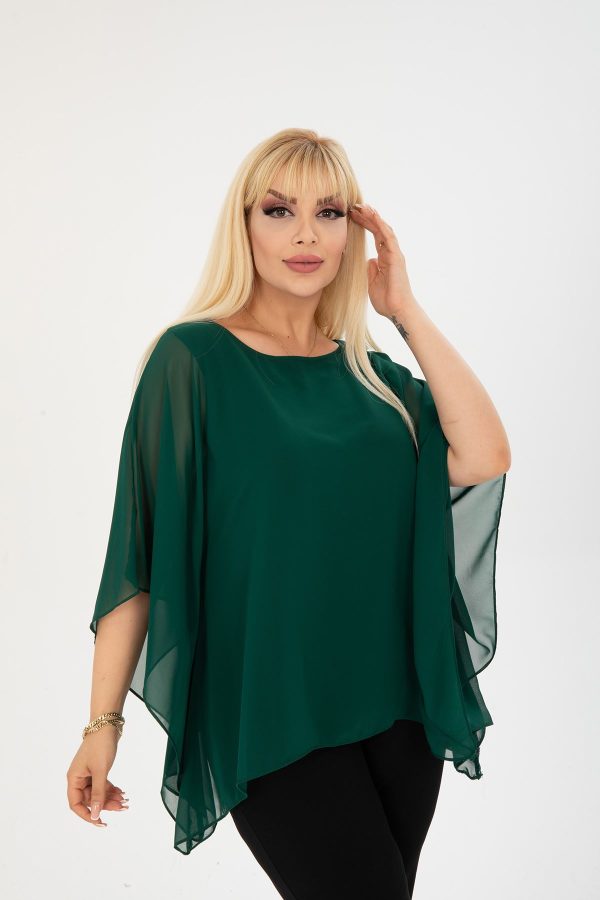 lepršava zelena bluza za elegantan izgled za punije dame