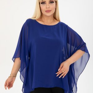 lepršava plava bluza za elegantan izgled za punije dame
