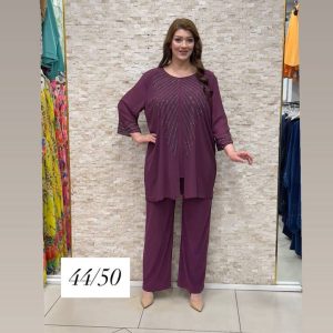 Ljubičasti komplet sa cirkonima