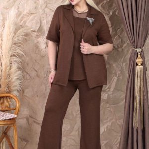 Braon trodelni elegantni komplet