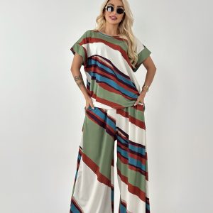 Bež - zeleni komplet plus size