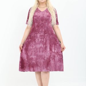 Roze haljina plus size