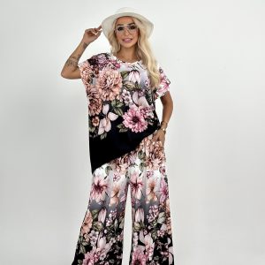 Crni cvetni komplet PLUS SIZE