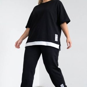 Crna komplet trenerka XL 2XL 3XL 4XL 5XL