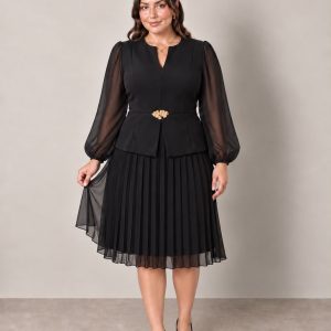 Crna plisirana haljina XL 2XL 3XL 4XL