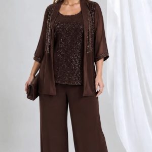 Braon trodelni komplet plus size